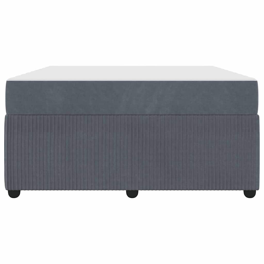 Bettgestell mit Matratze Dunkelgrau 160 x 200 cm Samt