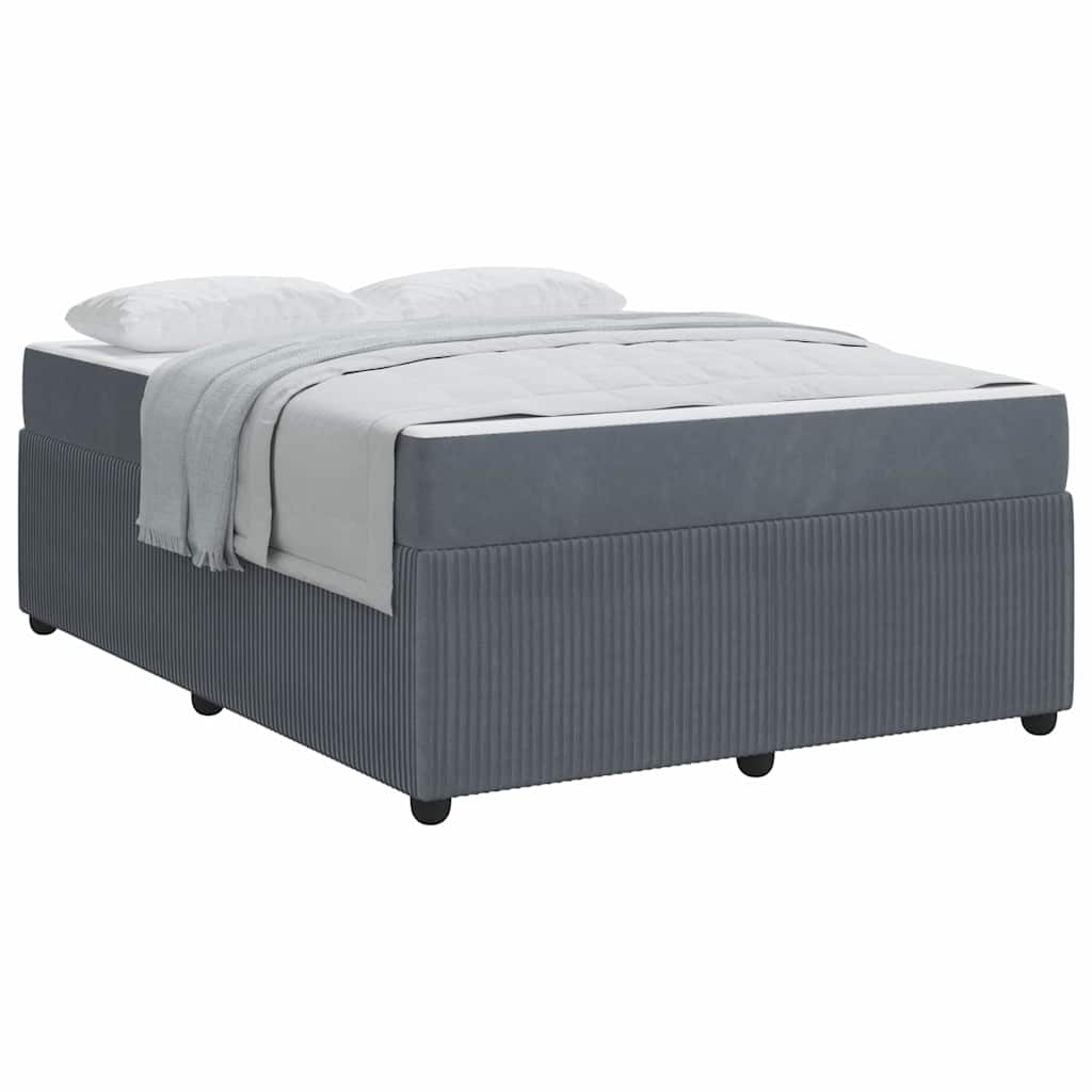 Bettgestell mit Matratze Dunkelgrau 160 x 200 cm Samt