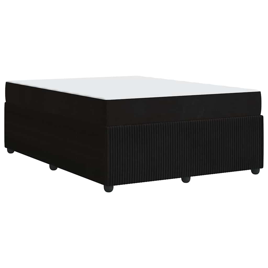 Bettgestell mit Matratze mit Matratze Schwarz 160 x 200 cm Samt