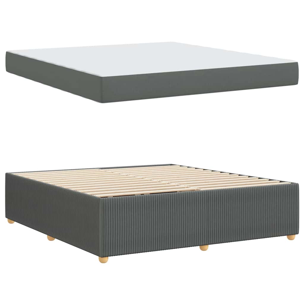 Bettgestell mit Matratze Dunkelgrau 180 x 200 cm Stoff