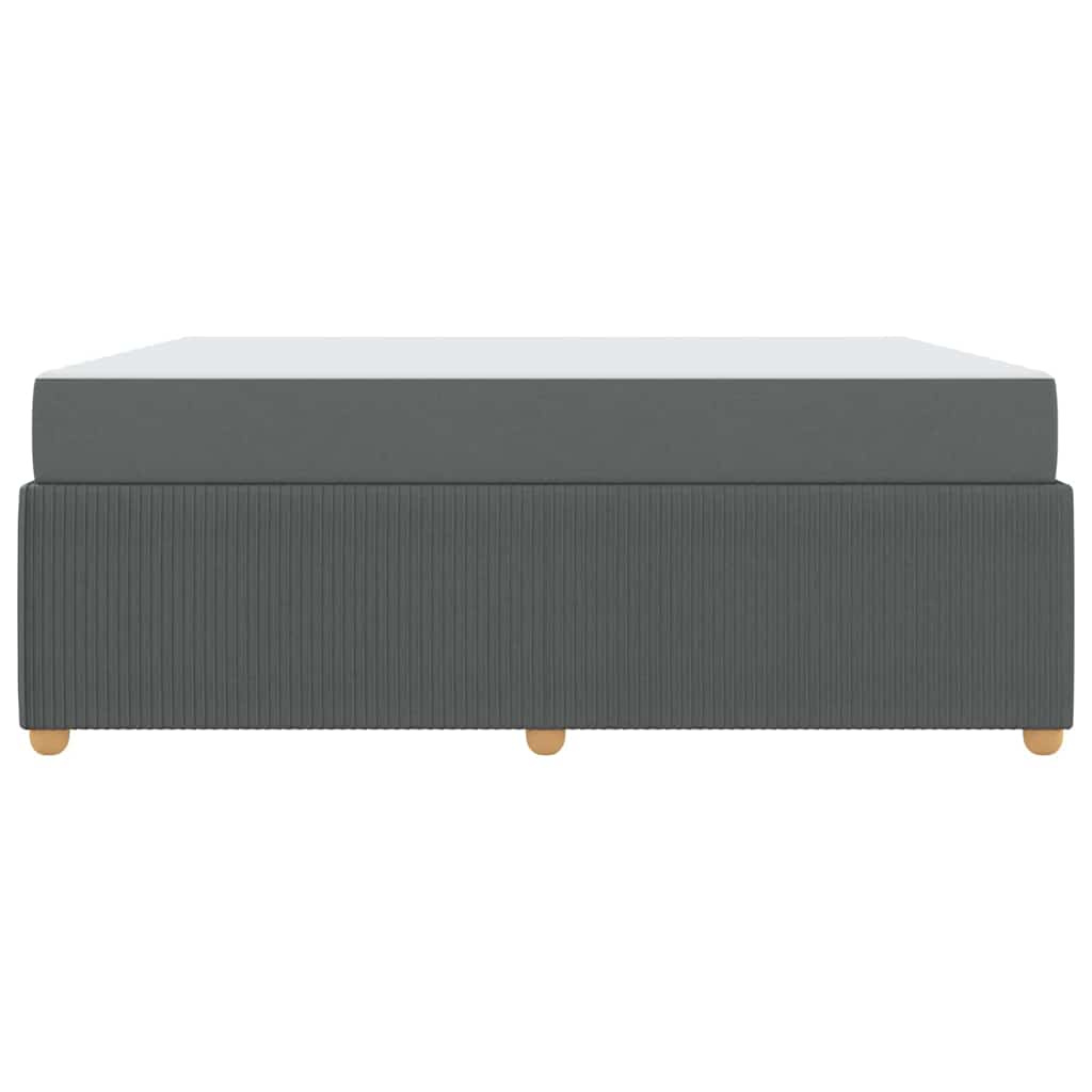 Bettgestell mit Matratze Dunkelgrau 180 x 200 cm Stoff