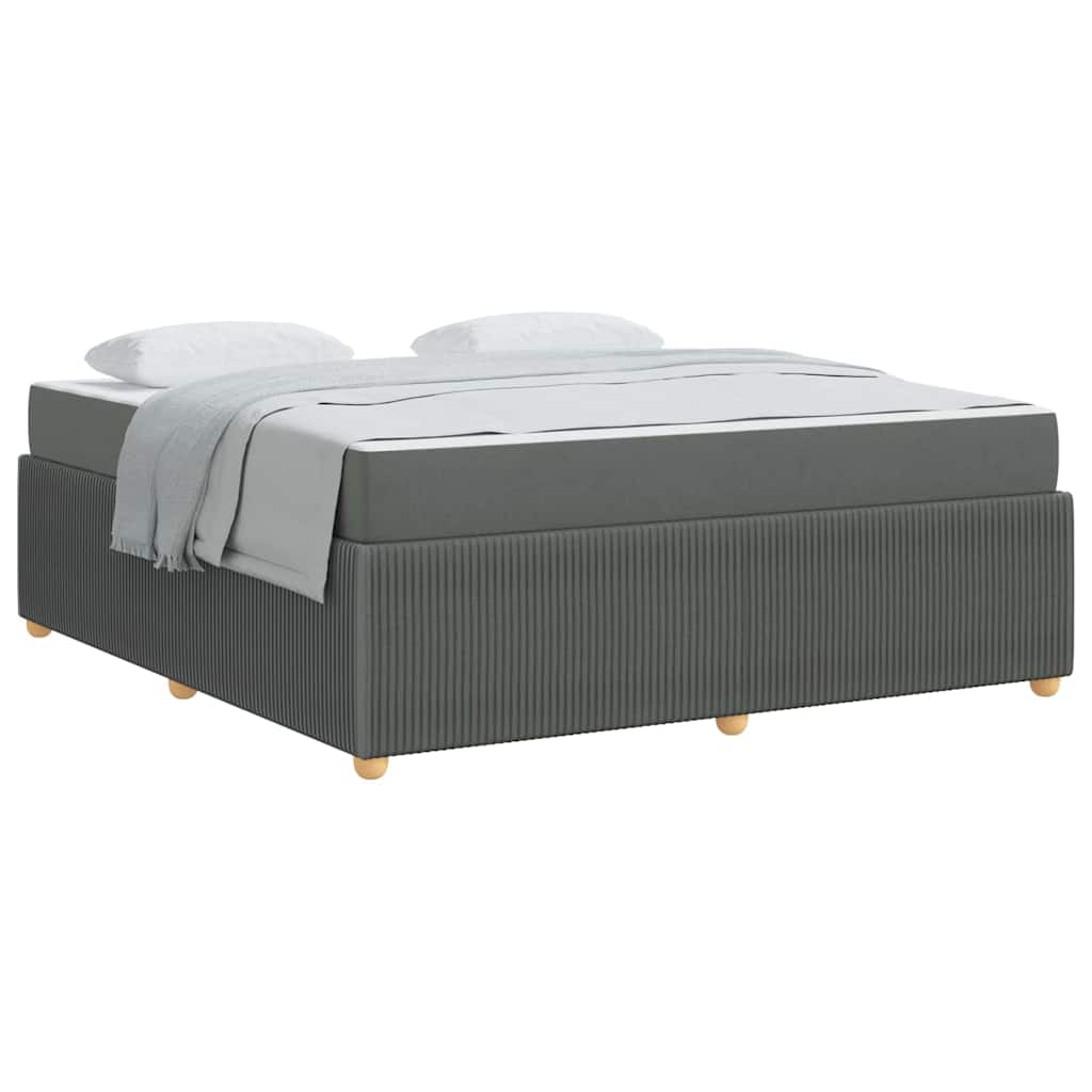 Bettgestell mit Matratze Dunkelgrau 180 x 200 cm Stoff