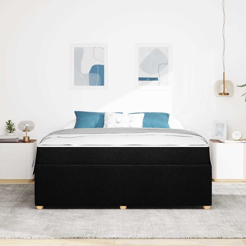 Bettgestell mit Matratze Schwarz 180 x 200 cm Stoff