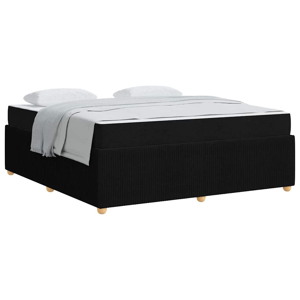 Bettgestell mit Matratze Schwarz 180 x 200 cm Stoff