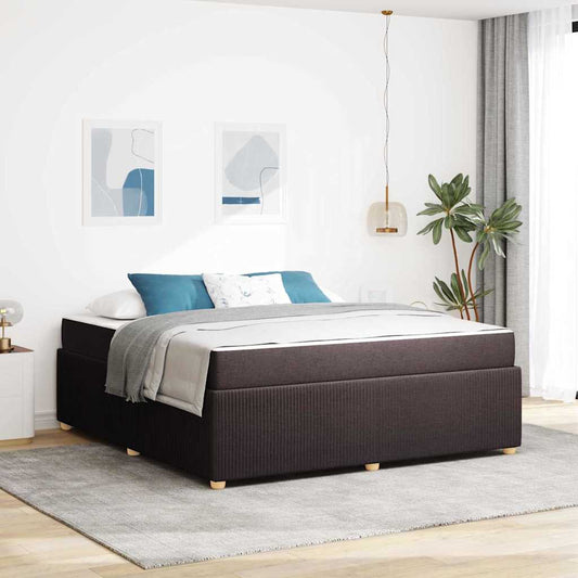 Bettgestell mit Matratze Dunkelbraun 180 x 200 cm Stoff