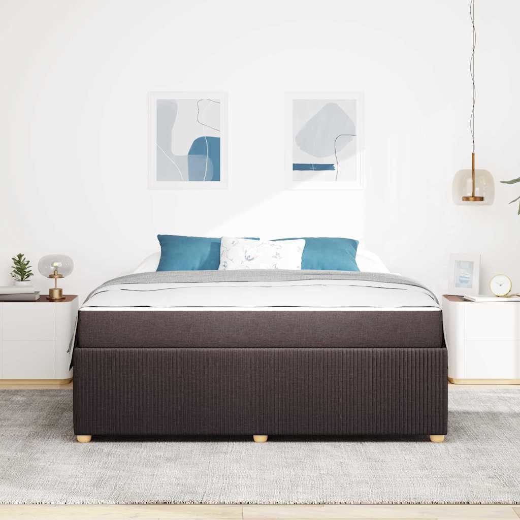 Bettgestell mit Matratze Dunkelbraun 180 x 200 cm Stoff