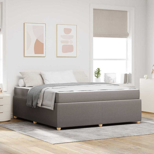 Bettgestell mit Matratze mit Matratze Taupe 180 x 200 cm Stoff