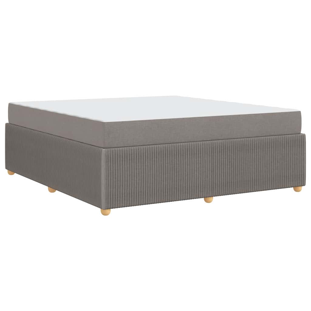 Bettgestell mit Matratze mit Matratze Taupe 180 x 200 cm Stoff