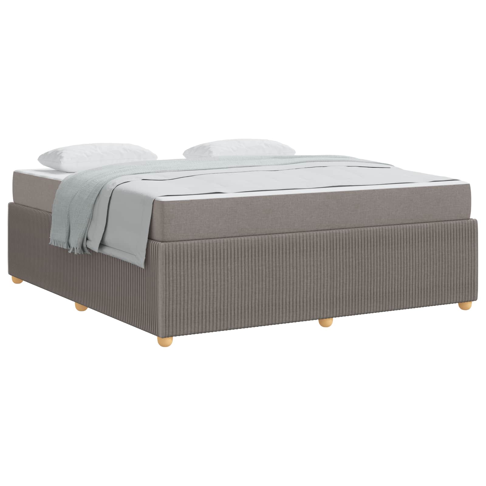 Bettrahmen mit Matratze Taupe 180 x 200 cm Stoff