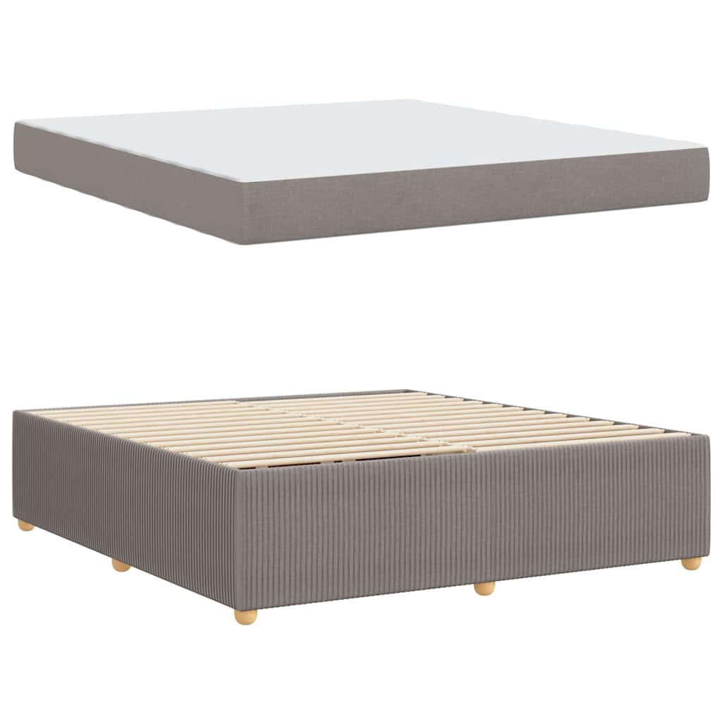 Bettgestell mit Matratze mit Matratze Taupe 180 x 200 cm Stoff
