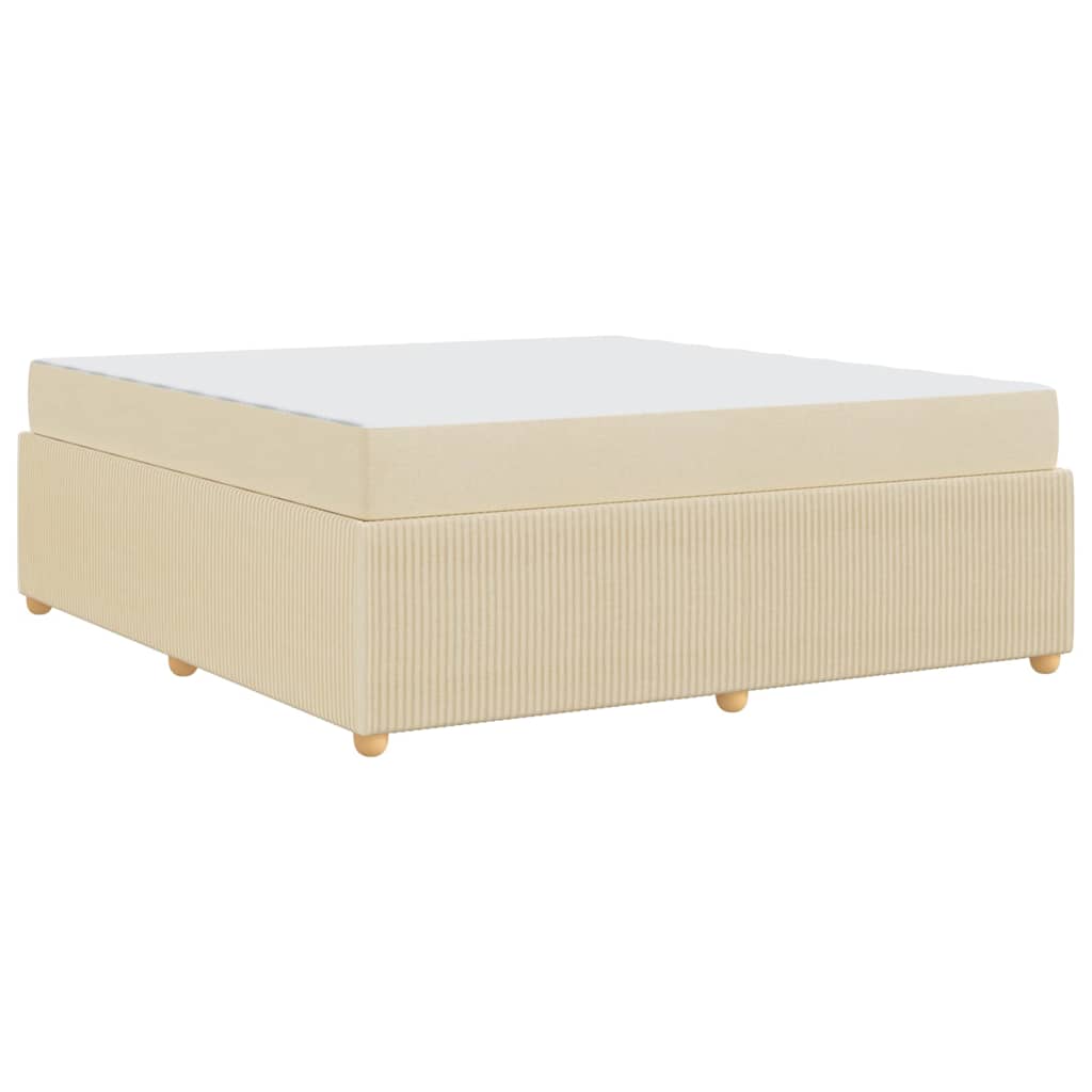 Bettgestell mit Matratze mit Matratze Creme 180 x 200 cm Stoff