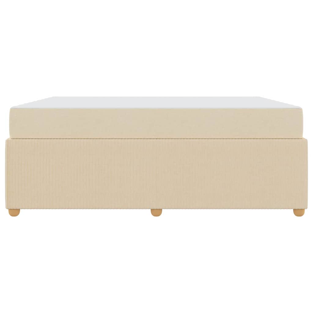 Bettgestell mit Matratze mit Matratze Creme 180 x 200 cm Stoff
