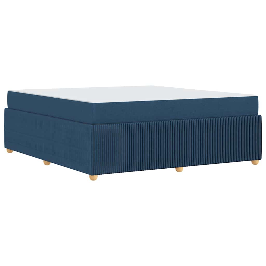 Bettgestell mit Matratze mit Matratze Blau 180 x 200 cm Stoff