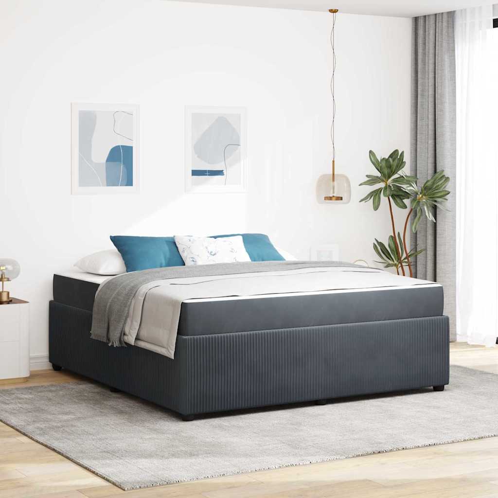 Bettgestell mit Matratze Dunkelgrau 180 x 200 cm Samt