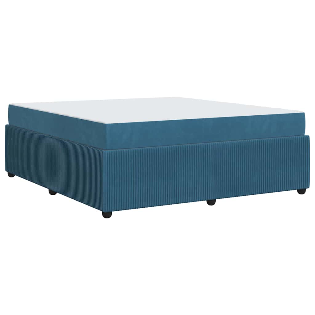 Bettgestell mit Matratze mit Matratze Blau 180 x 200 cm Samt