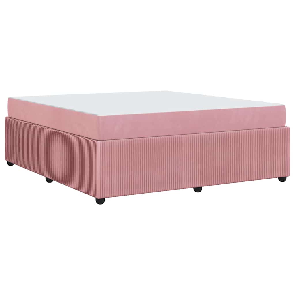 Bettgestell mit Matratze mit Matratze Rosa 180 x 200 cm Samt