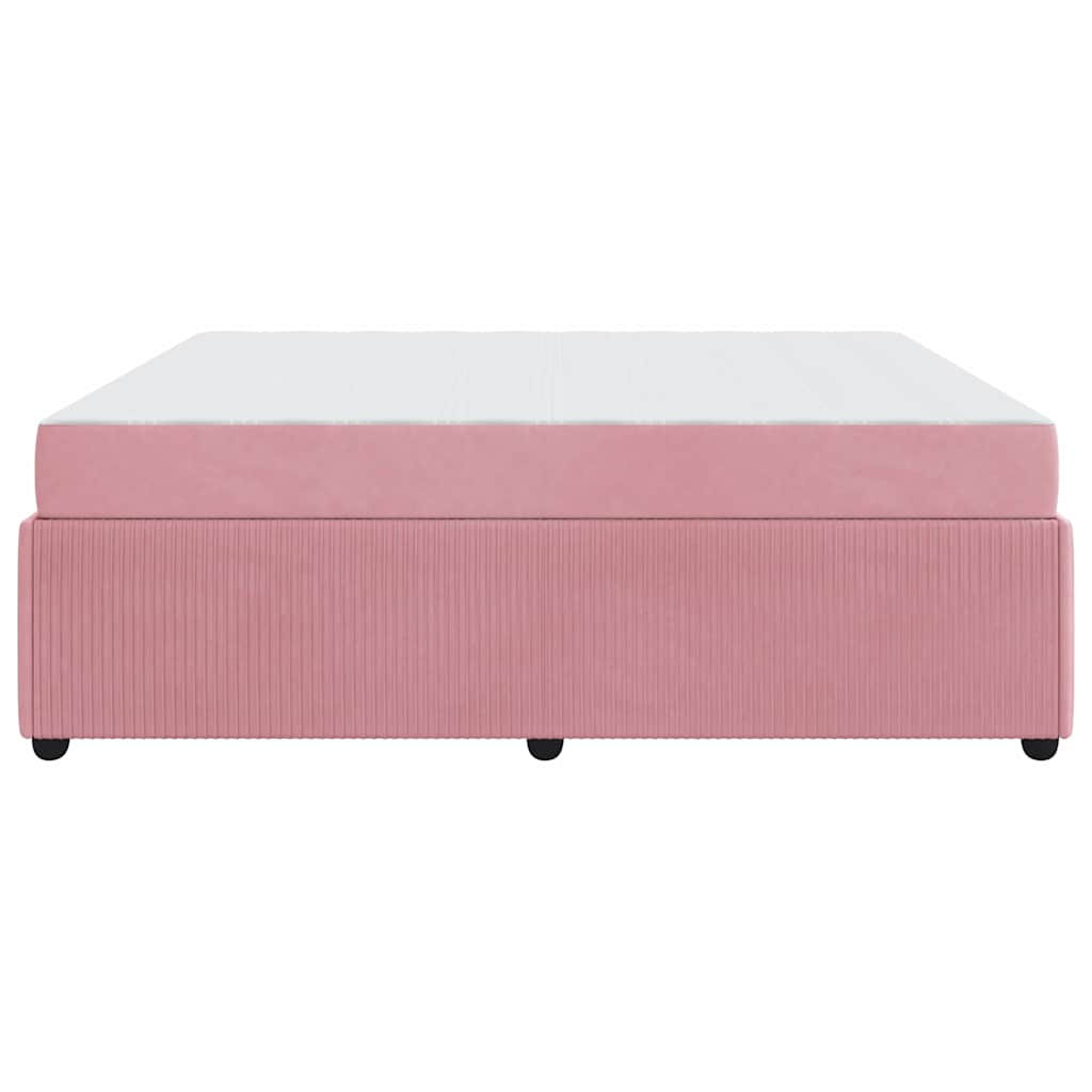 Bettgestell mit Matratze mit Matratze Rosa 180 x 200 cm Samt