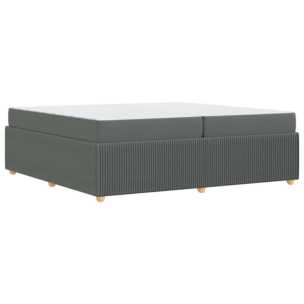 Bettgestell mit Matratze Dunkelgrau 200 x 200 cm Stoff