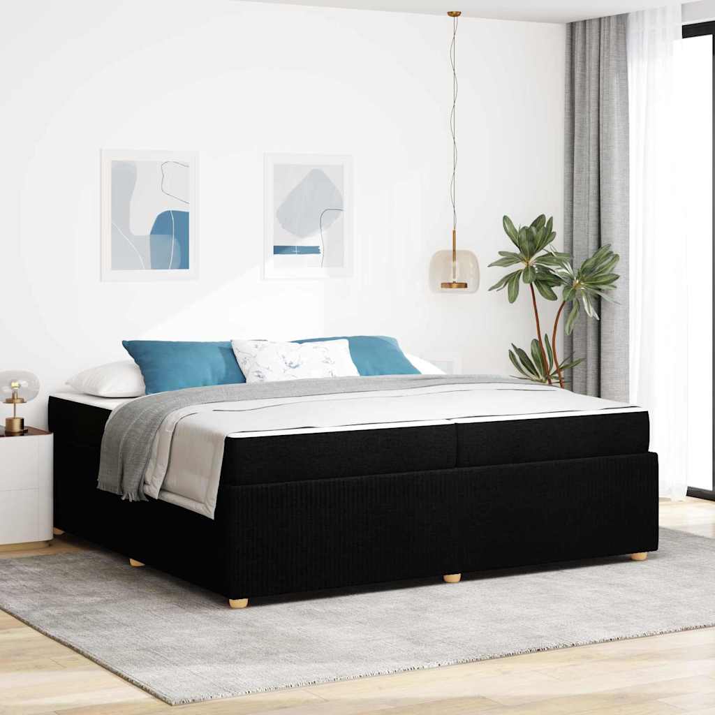 Bettrahmen mit Matratze Schwarz 200 x 200 cm Stoff