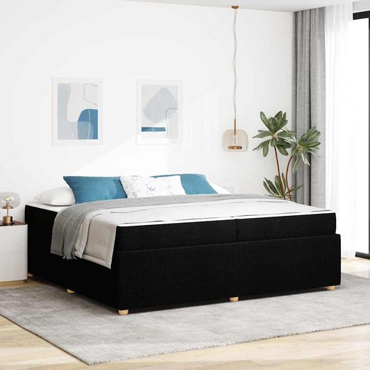 Bettrahmen mit Matratze Schwarz 200 x 200 cm Stoff