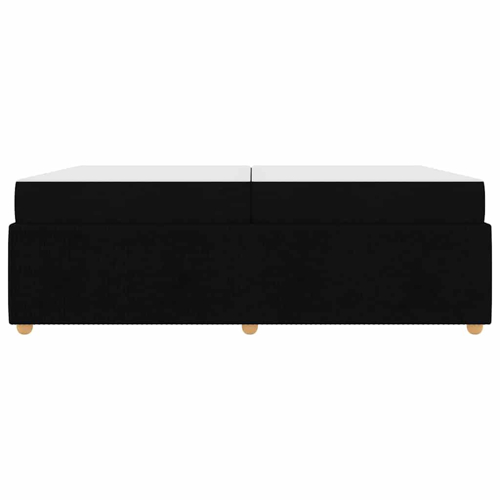 Bettgestell mit Matratze Schwarz 200 x 200 cm Stoff