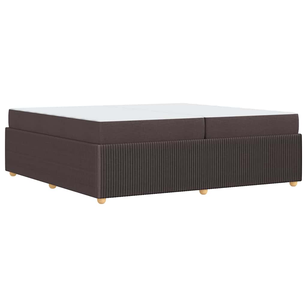 Bettgestell mit Matratze Dunkelbraun 200 x 200 cm Stoff
