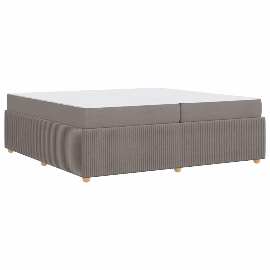 Bettgestell mit Matratze mit Matratze Taupe 200 x 200 cm Stoff