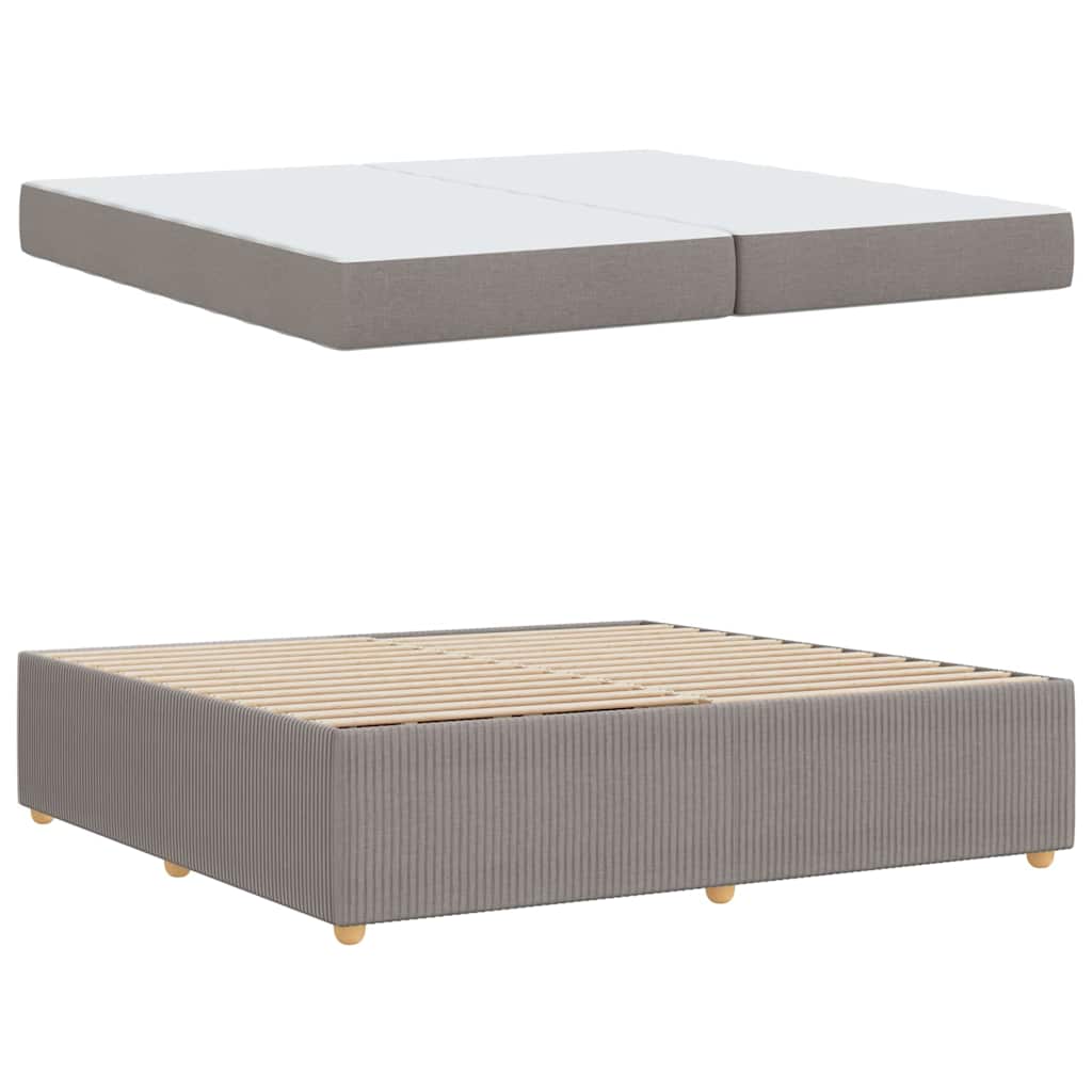 Bettgestell mit Matratze mit Matratze Taupe 200 x 200 cm Stoff