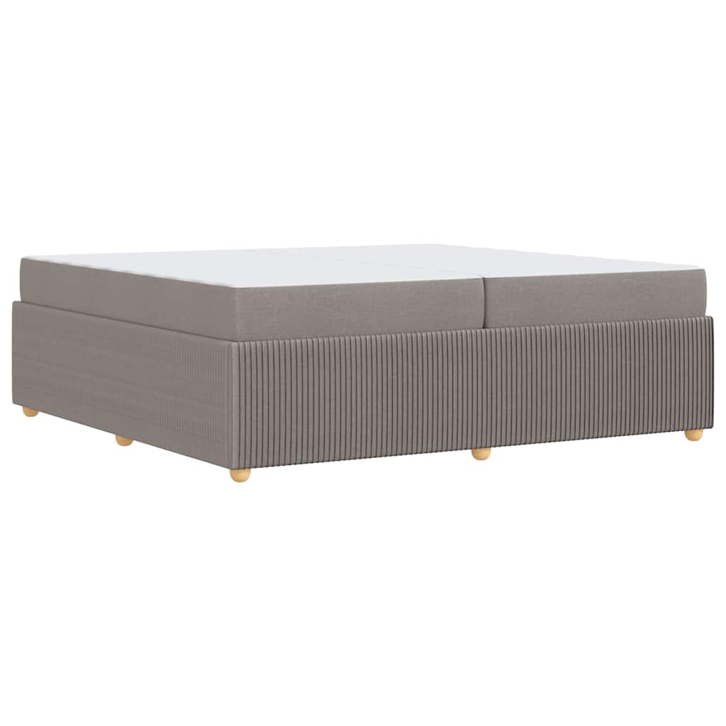 Bettgestell mit Matratze mit Matratze Taupe 200 x 200 cm Stoff