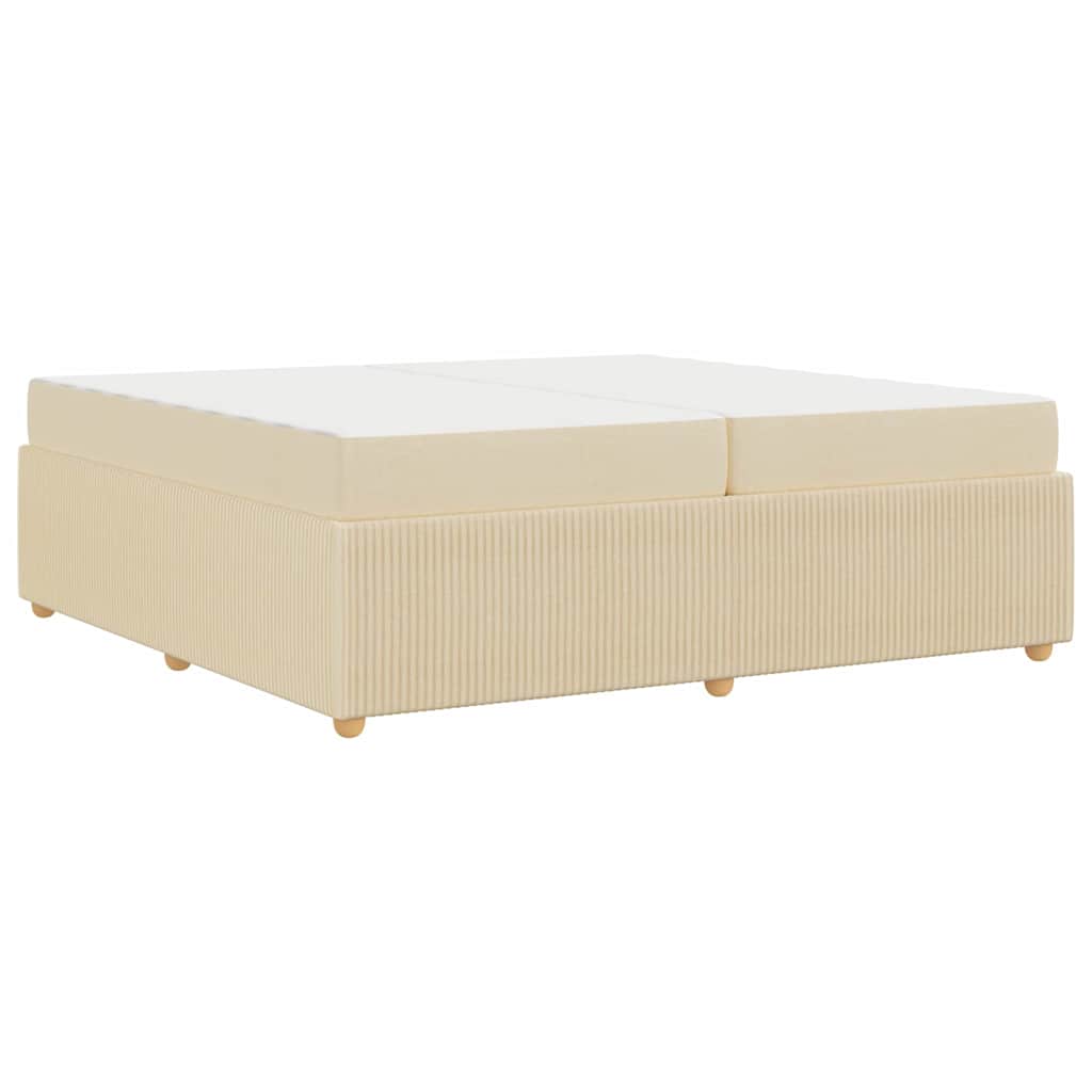 Bettgestell mit Matratze mit Matratze Creme 200 x 200 cm Stoff