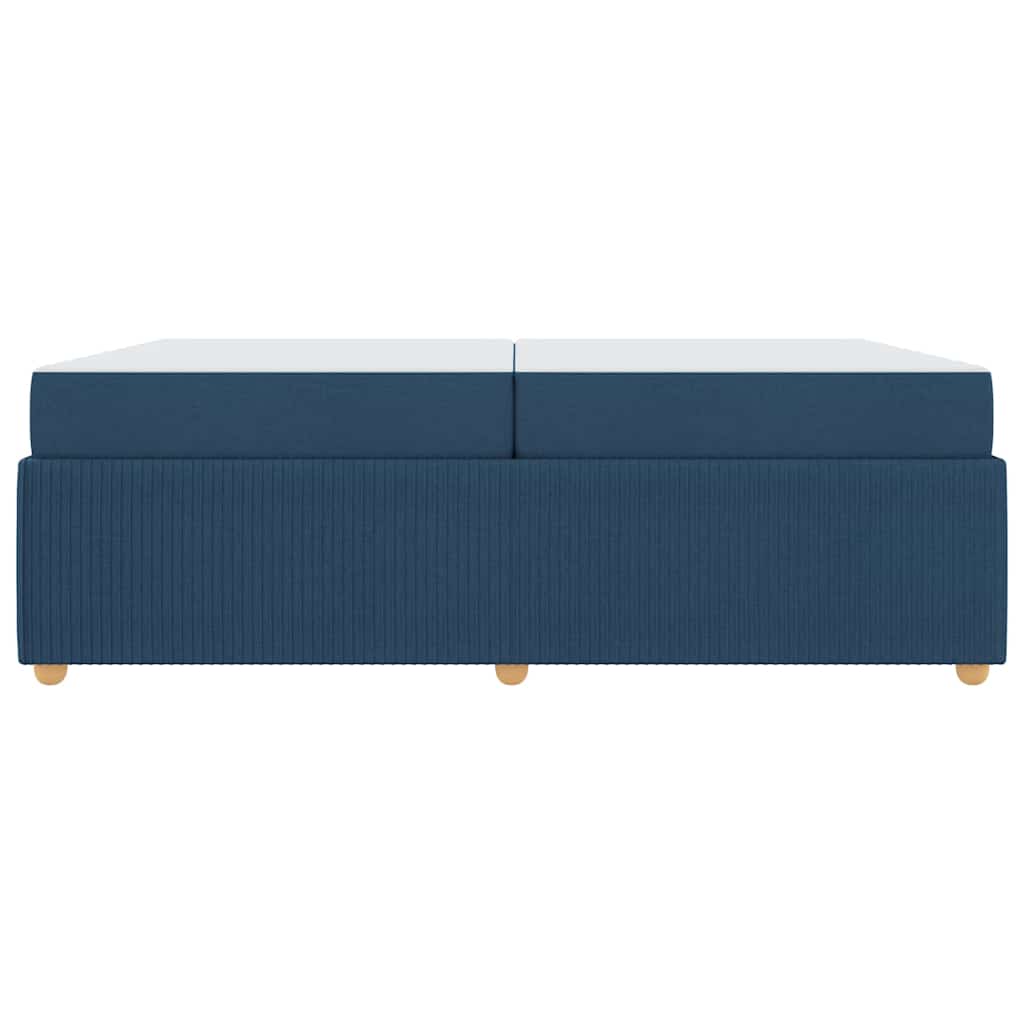 Bettgestell mit Matratze mit Matratze Blau 200 x 200 cm Stoff