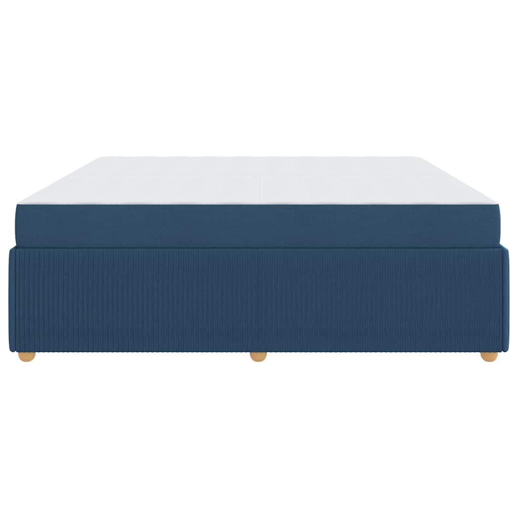 Bettgestell mit Matratze mit Matratze Blau 200 x 200 cm Stoff