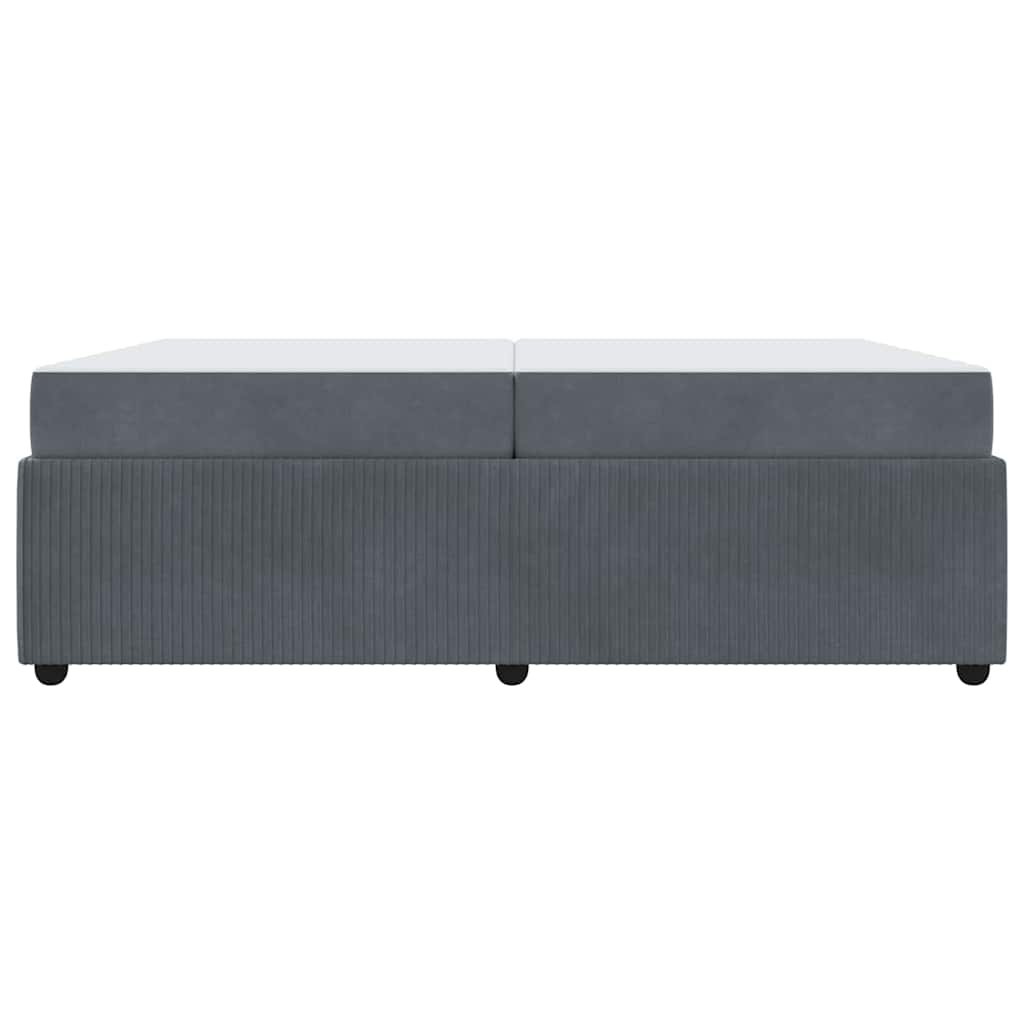 Bettgestell mit Matratze Dunkelgrau 200 x 200 cm Samt