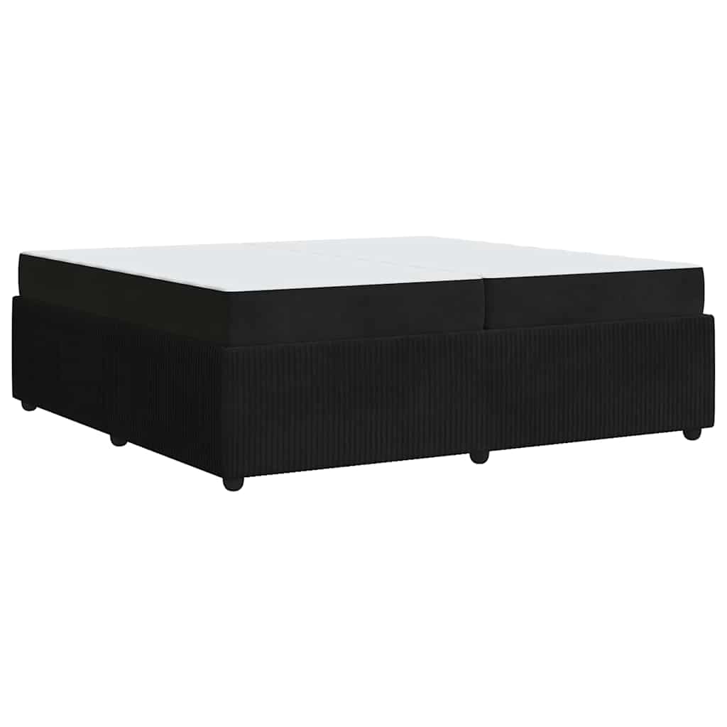 Bettgestell mit Matratze mit Matratze Schwarz 200 x 200 cm Samt
