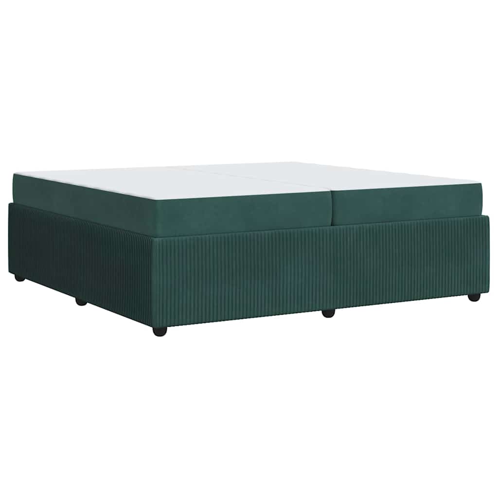 Bettgestell mit Matratze Dunkelgrün 200 x 200 cm Samt