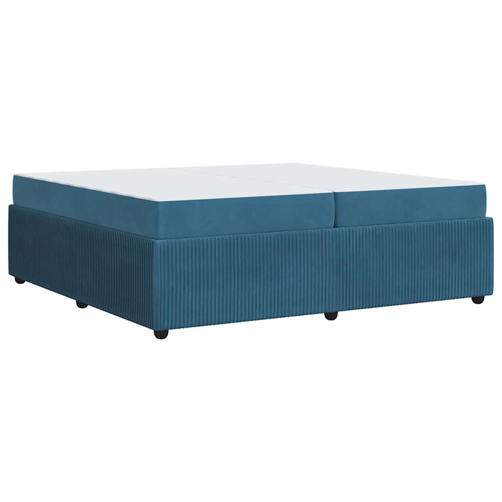 Bettgestell mit Matratze mit Matratze Blau 200 x 200 cm Samt