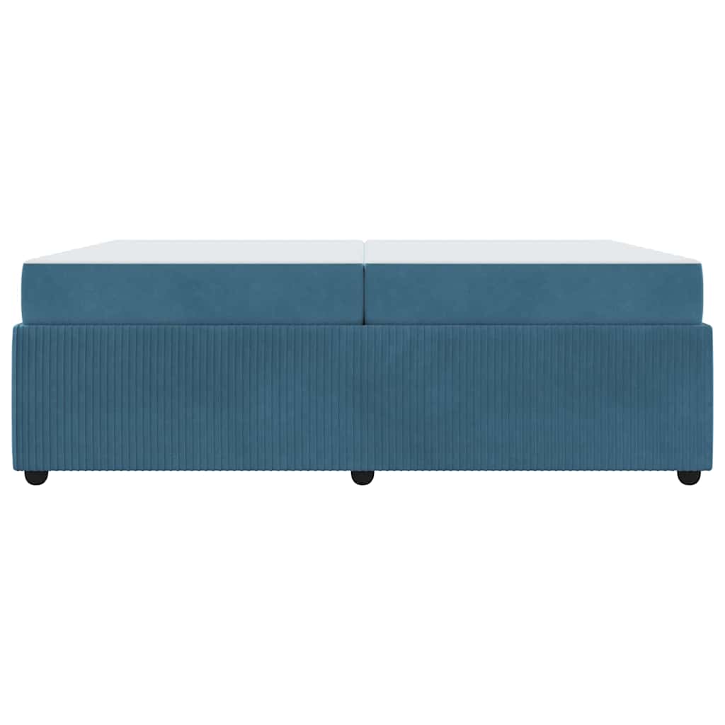 Bettgestell mit Matratze mit Matratze Blau 200 x 200 cm Samt
