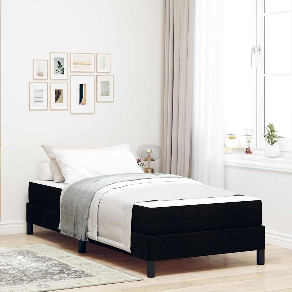 Boxspringbett mit Matratze Schwarz 80 x 200 cm Stoff