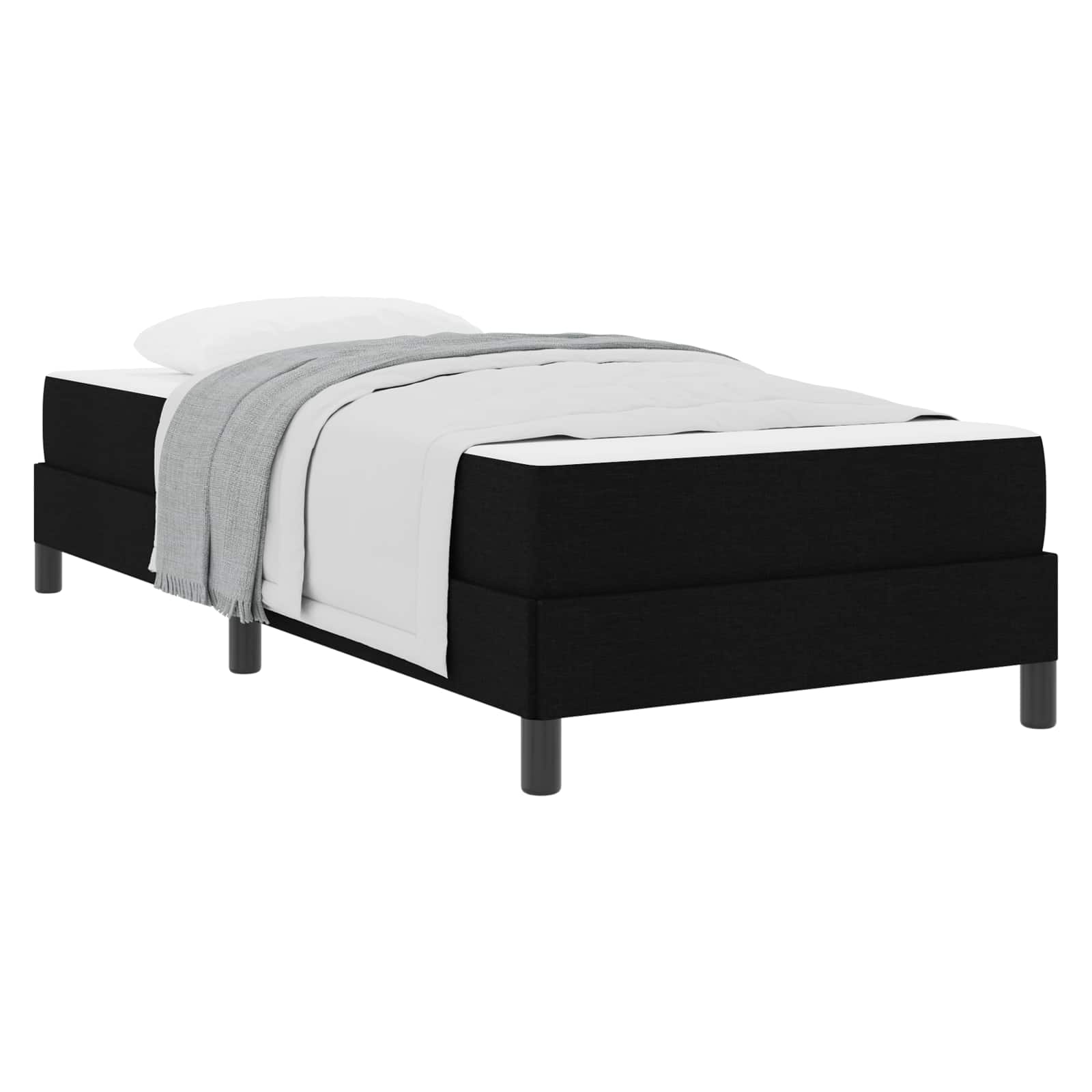 Boxspringbett mit Matratze Schwarz 80 x 200 cm Stoff