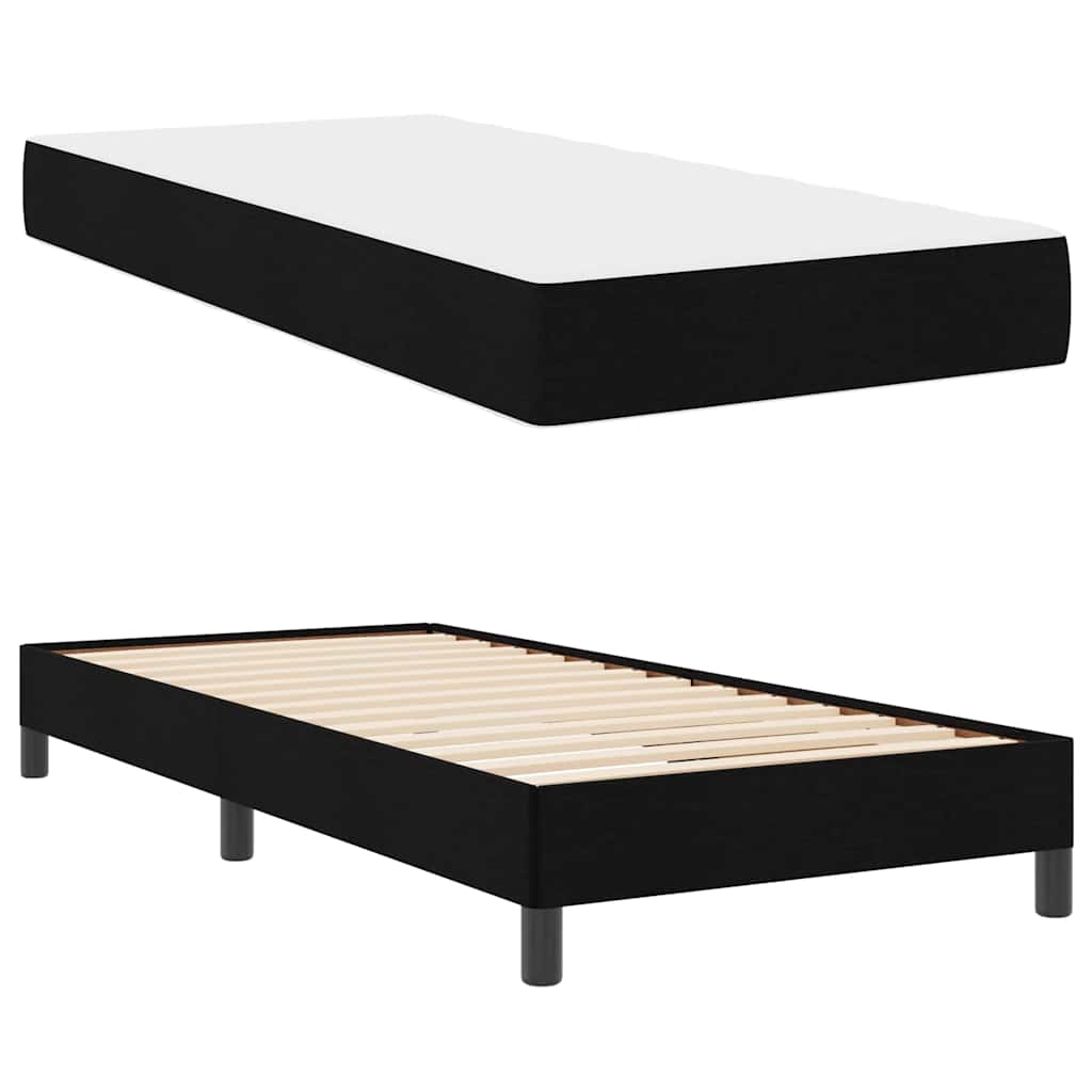 Boxspringbett mit Matratze Schwarz 80 x 200 cm Stoff