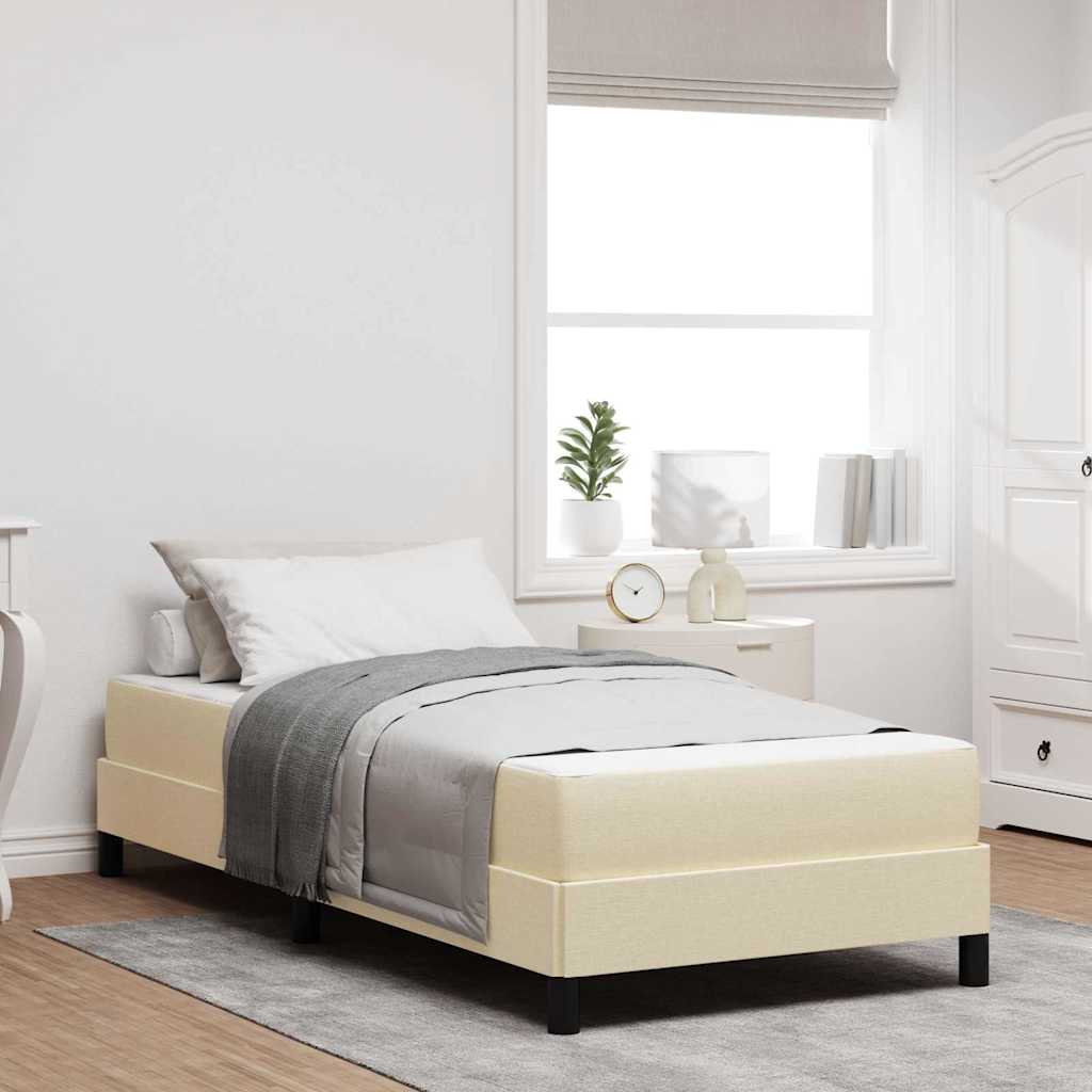 Boxspringbett mit Matratze Creme 80 x 200 cm Stoff