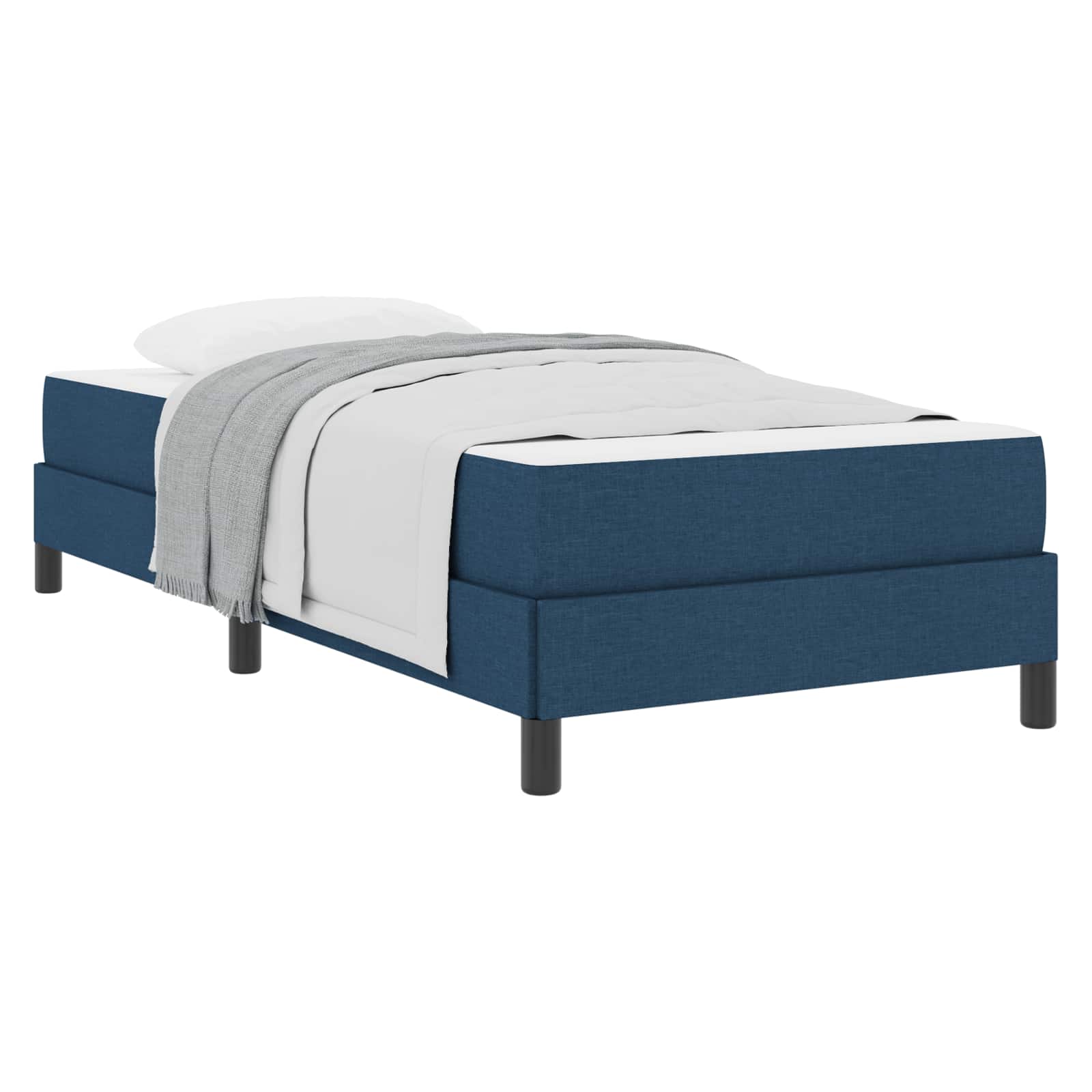 Boxspringbett mit Matratze Blau 80 x 200 cm Stoff