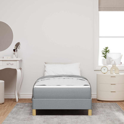 Boxspringbett mit Matratze Hellgrau 90 x 190 cm Stoff