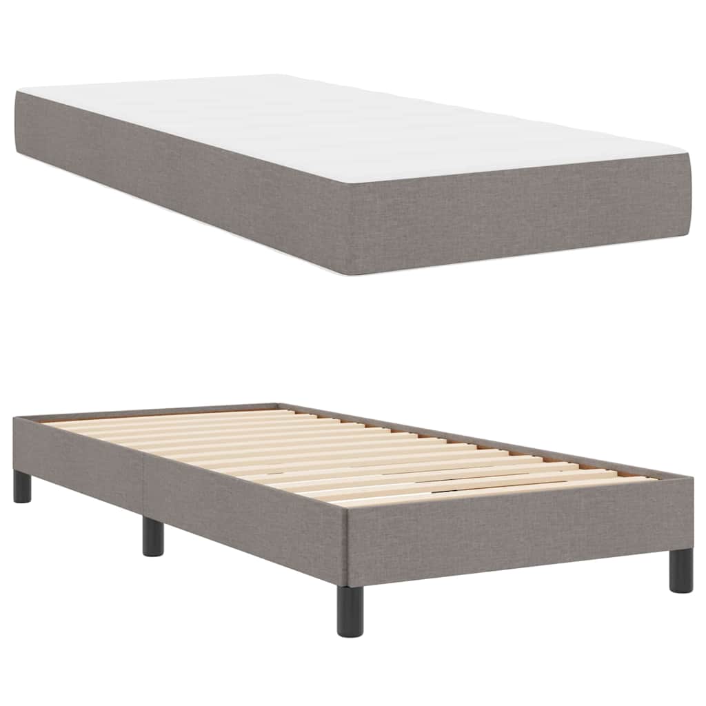 Boxspringbett mit Matratze Taupe 90 x 190 cm Stoff