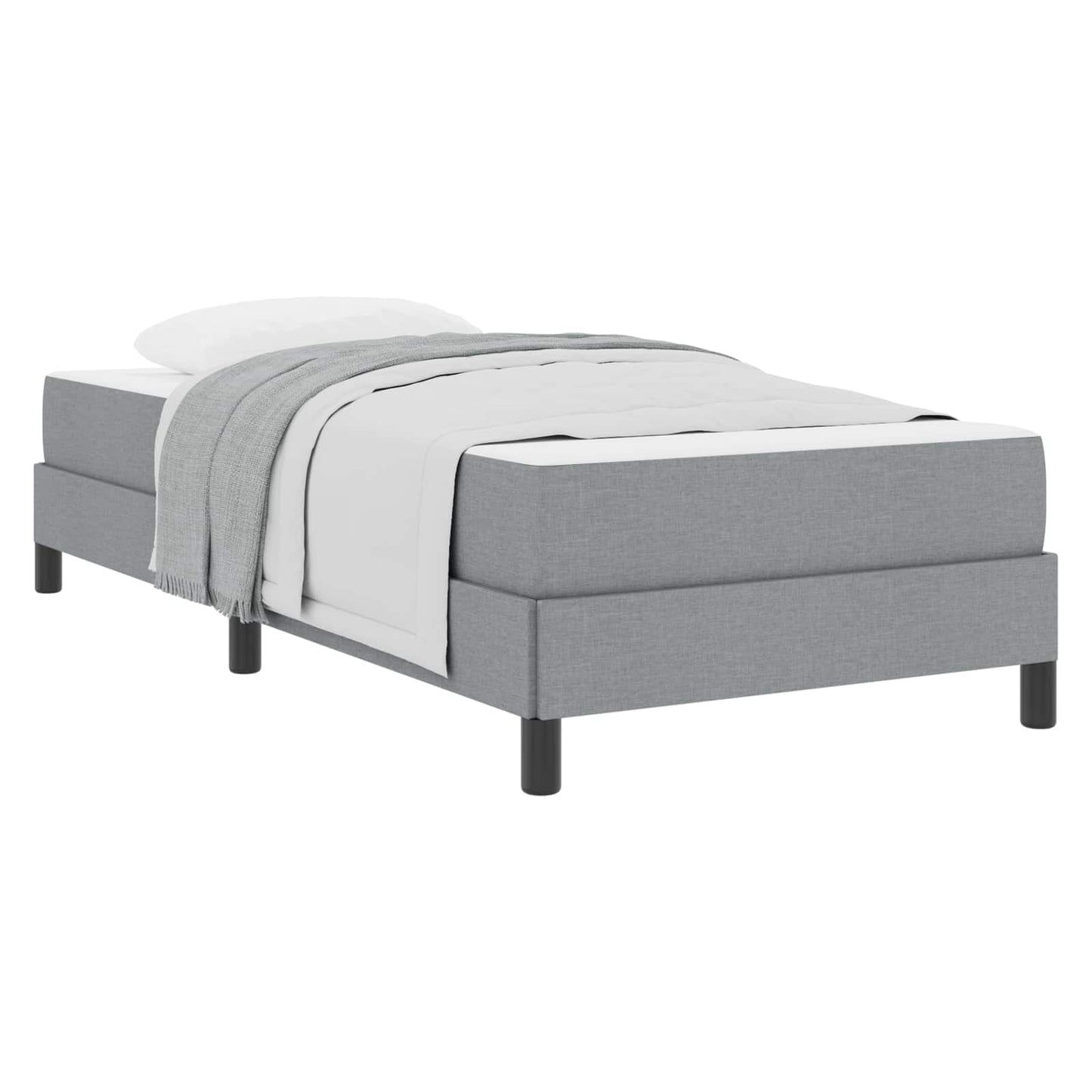 Boxspringbett mit Matratze Hellgrau 90 x 200 cm Stoff