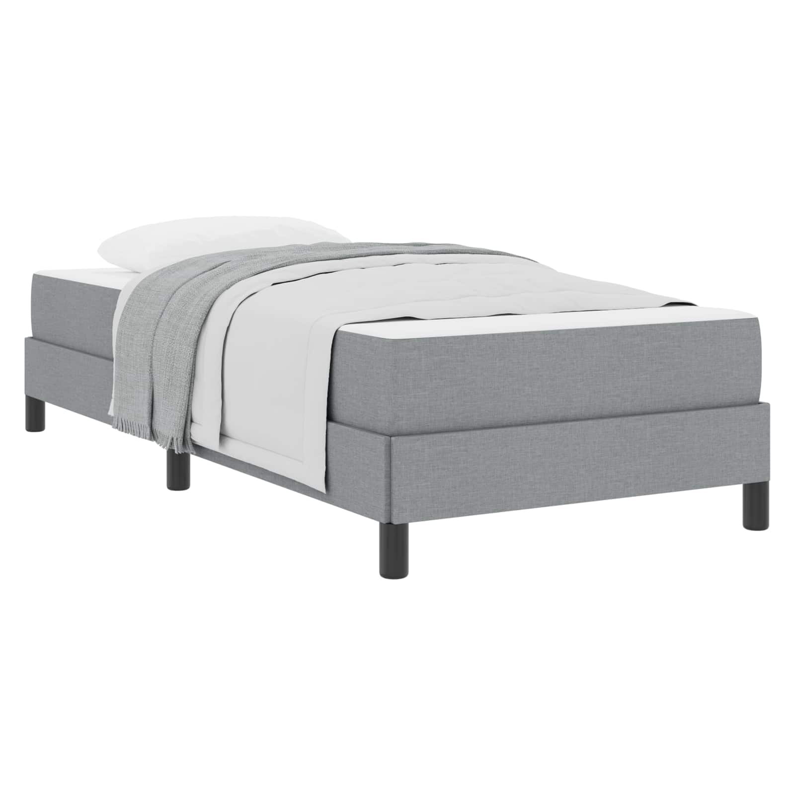Boxspringbett mit Matratze Hellgrau 90 x 200 cm Stoff