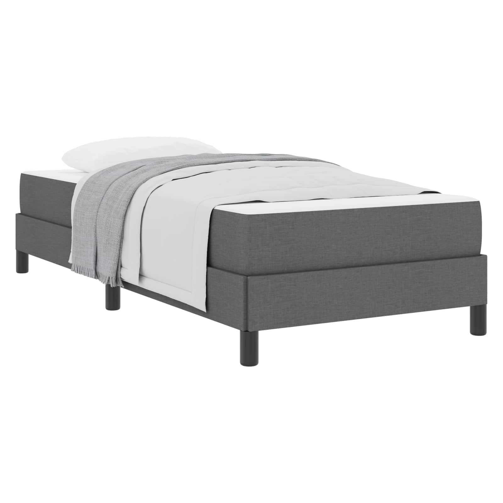 Boxspringbett mit Matratze Dunkelgrau 90 x 200 cm Stoff
