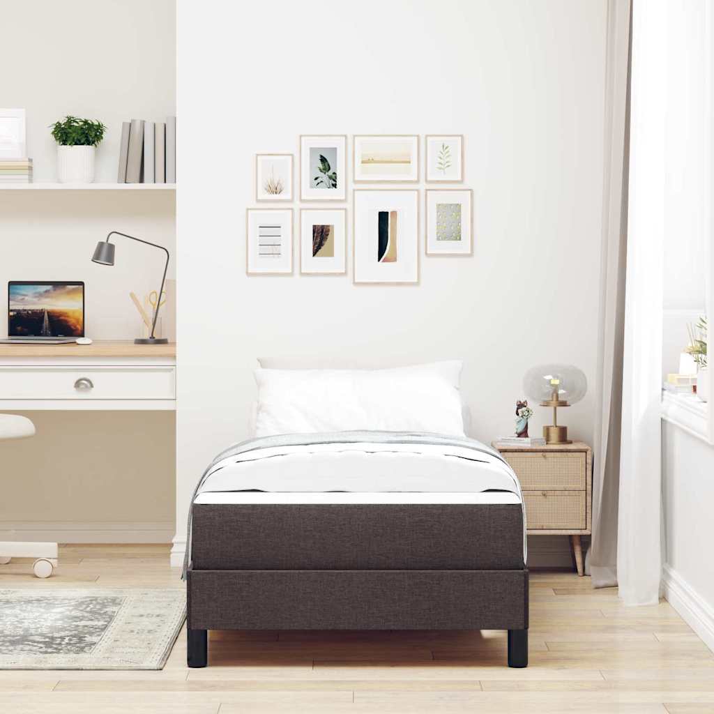 Boxspringbett mit Matratze Dunkelbraun 90 x 200 cm Stoff