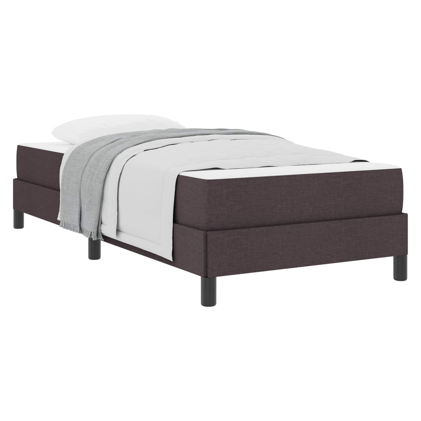 Boxspringbett mit Matratze Dunkelbraun 90 x 200 cm Stoff