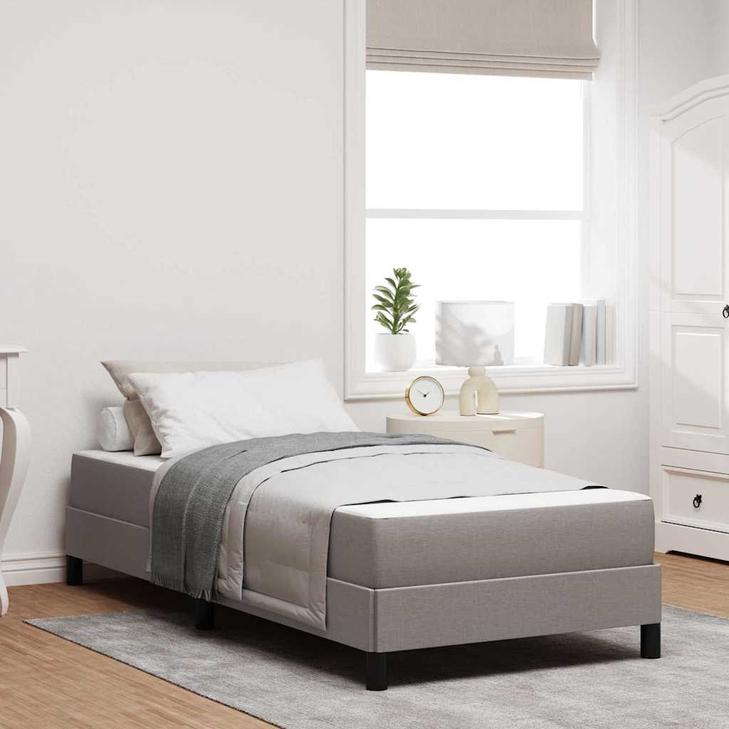 Boxspringbett mit Matratze Taupe 90 x 200 cm Stoff